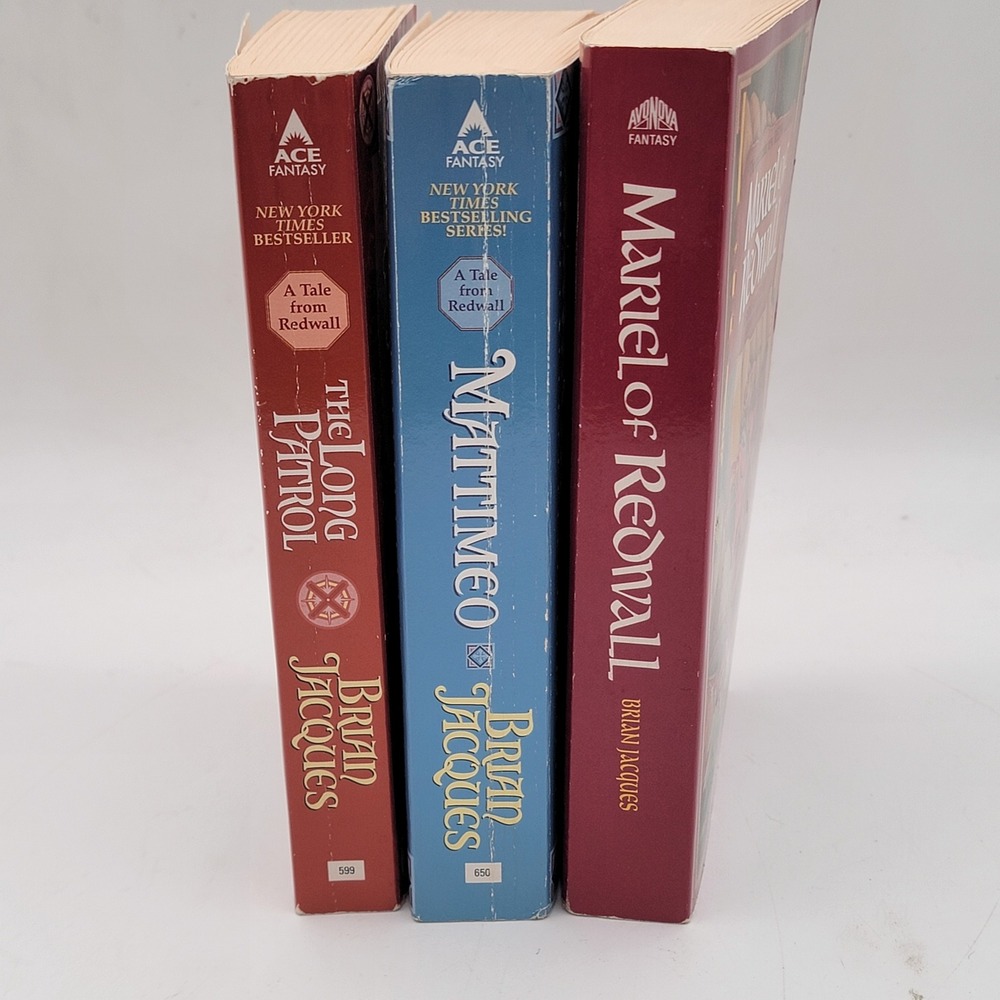 Brian Jacques Redwall 3 Book Lot Mattimeo Mariel Long Patrol Paperback Good